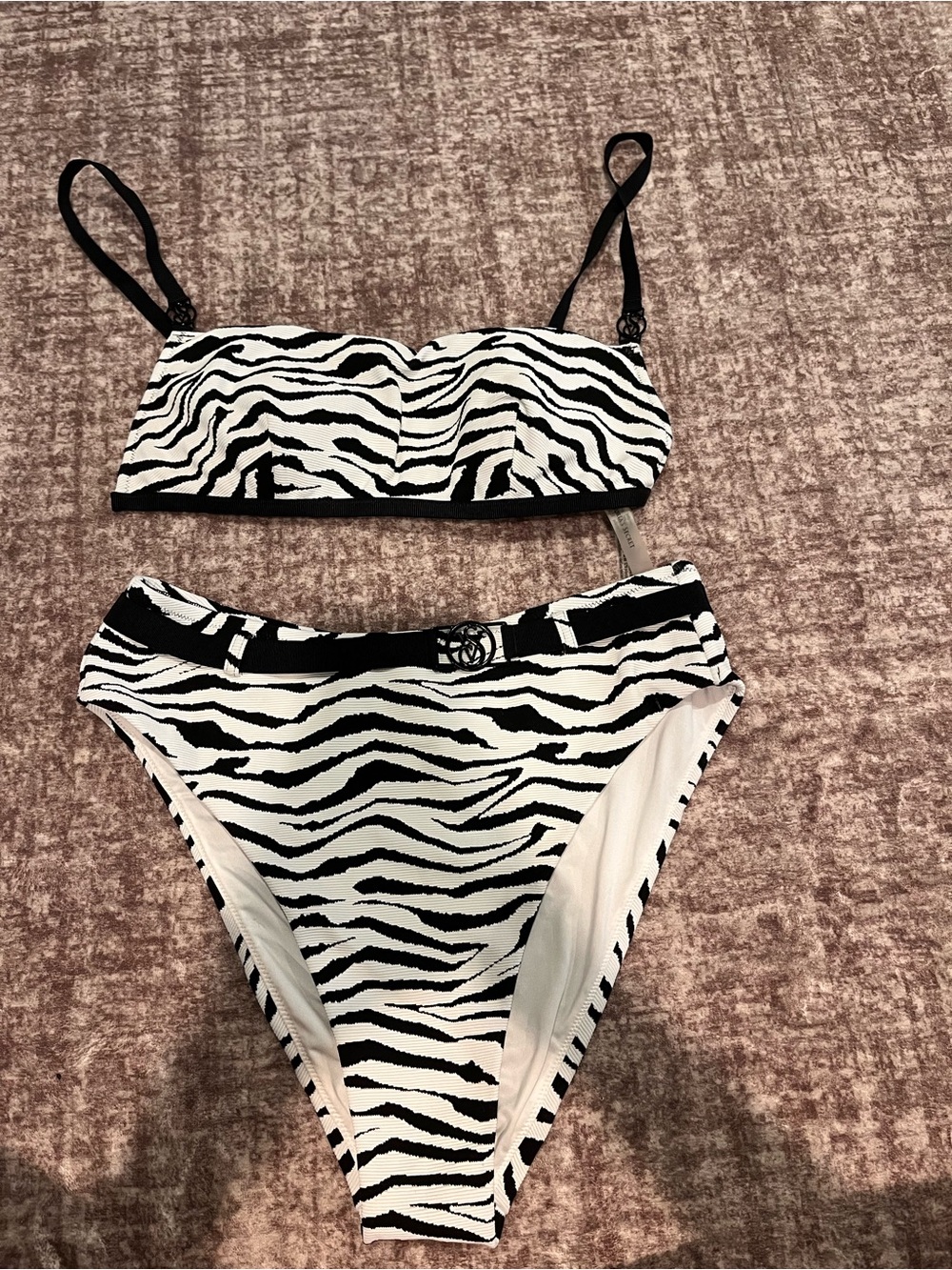 Victoria's Secret Black and White Zebra Bikini Set